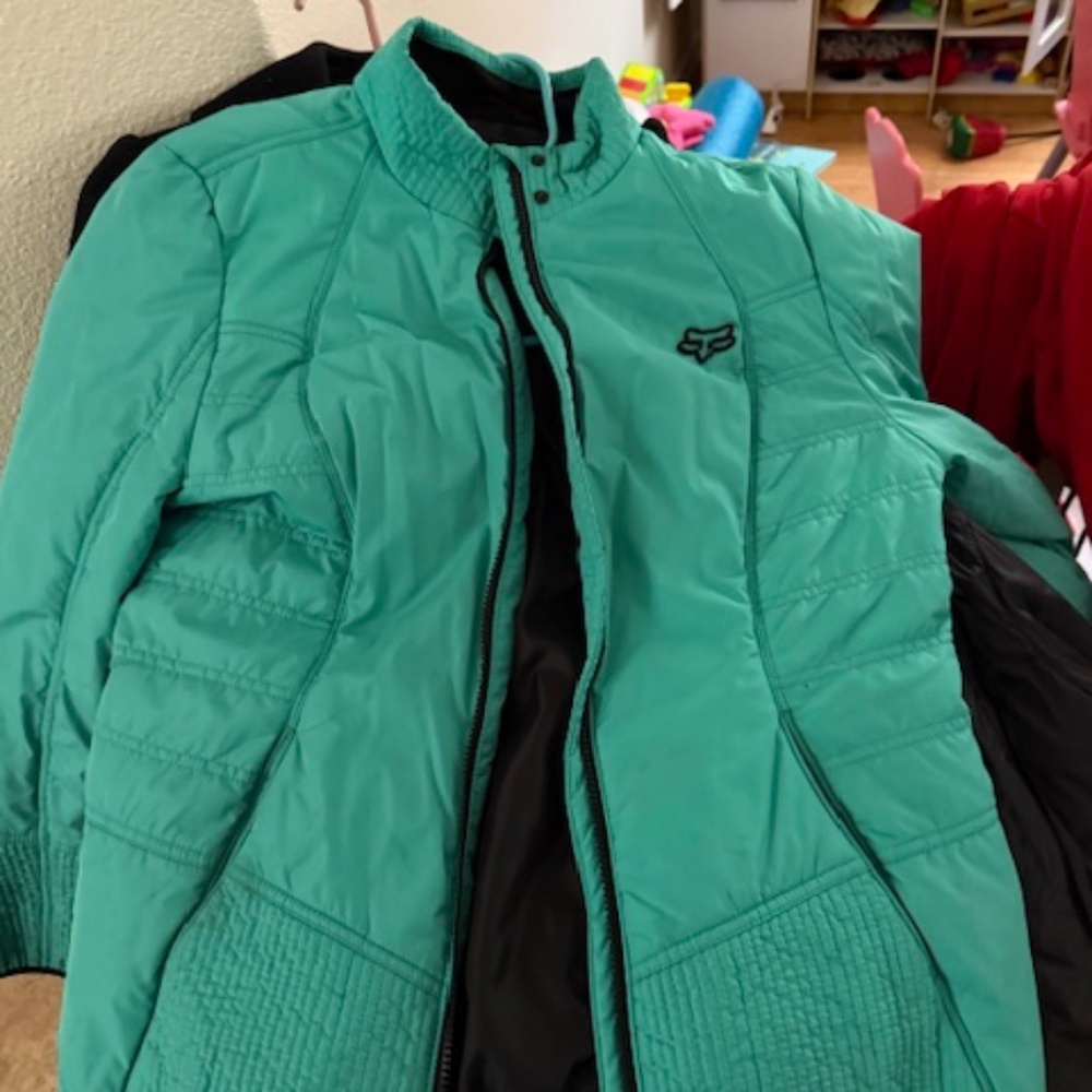 Fox winter coat size Xl turquoise